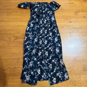 Topshop Black Floral Maxi Dress